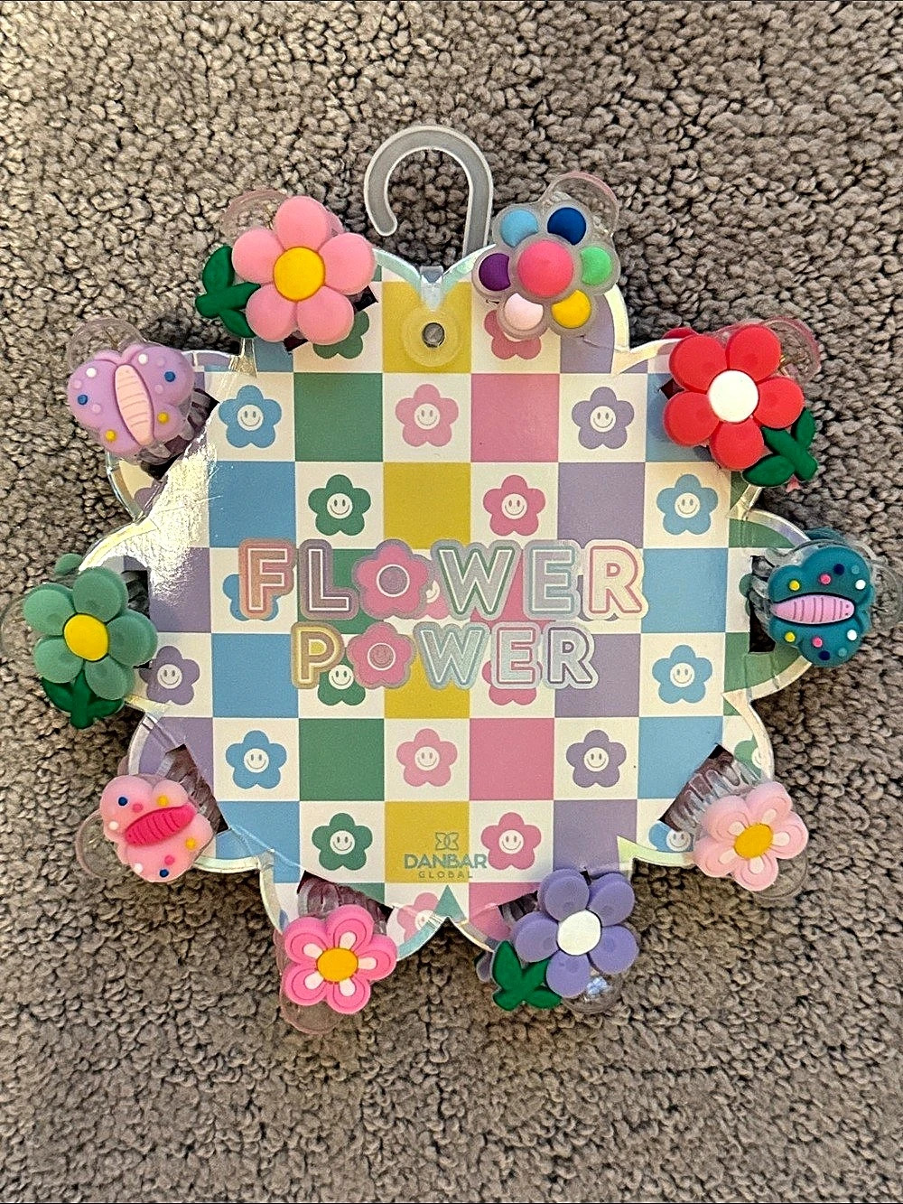 Girl’s Flower Power Hair Clips NWT